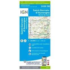 Carte IGN 2430SB Saint-Gervais-d'Auvergne, Montel-de-Gelat