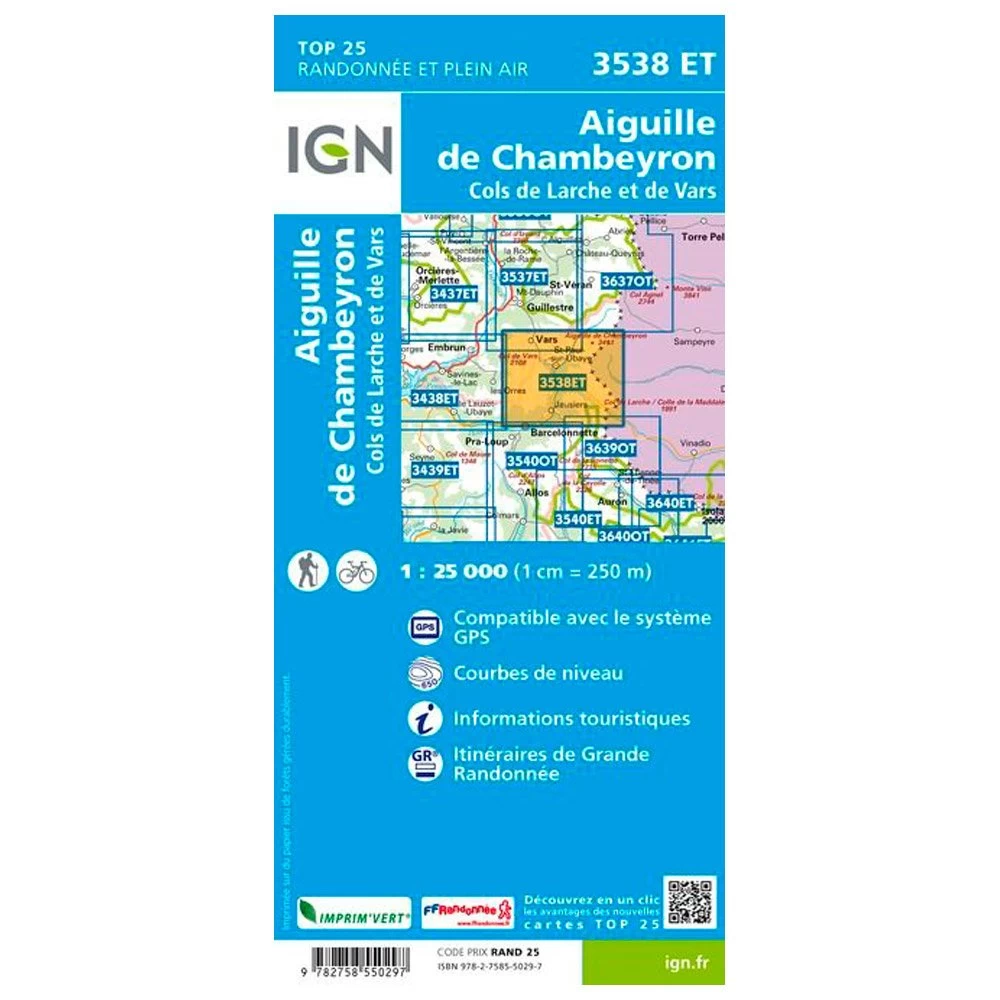 Carte IGN 3538ET Aiguille De Chambeyron Cols De Larche Et De Vars 4 Carte IGN 3538ET Aiguille De Chambeyron Cols De Larche Et De Vars – Image 2