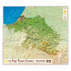 Carte 3D Geo Relief Le Pays Basque Français / Iparralde