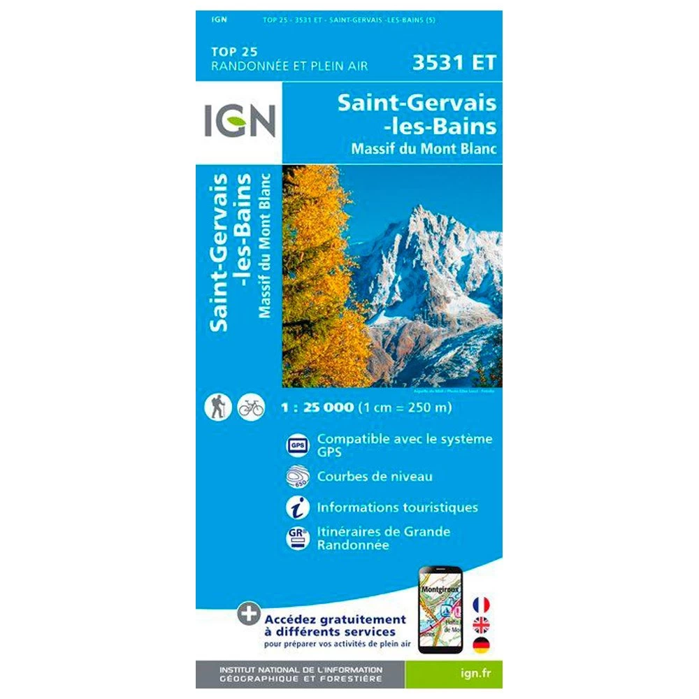 Carte IGN 3531ET Saint-Gervais-les-Bains, Massif Du Mont Blanc 3 Carte IGN 3531ET Saint-Gervais-les-Bains, Massif Du Mont Blanc