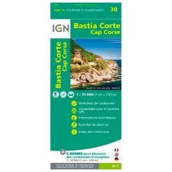 Carte IGN Bastia Corte Cap Corse