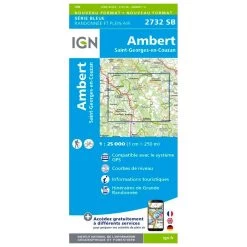 Carte IGN 2732SB Ambert, Saint-Georges-en-Couzan