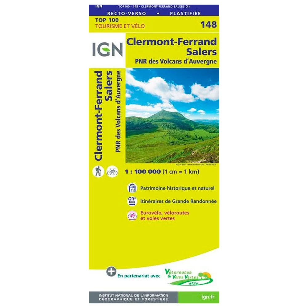 Carte IGN 148 - Clermont-Ferrand, Salers, PNR Des Volcans D'Auvergne 3 Carte IGN 148 - Clermont-Ferrand, Salers, PNR Des Volcans D'Auvergne