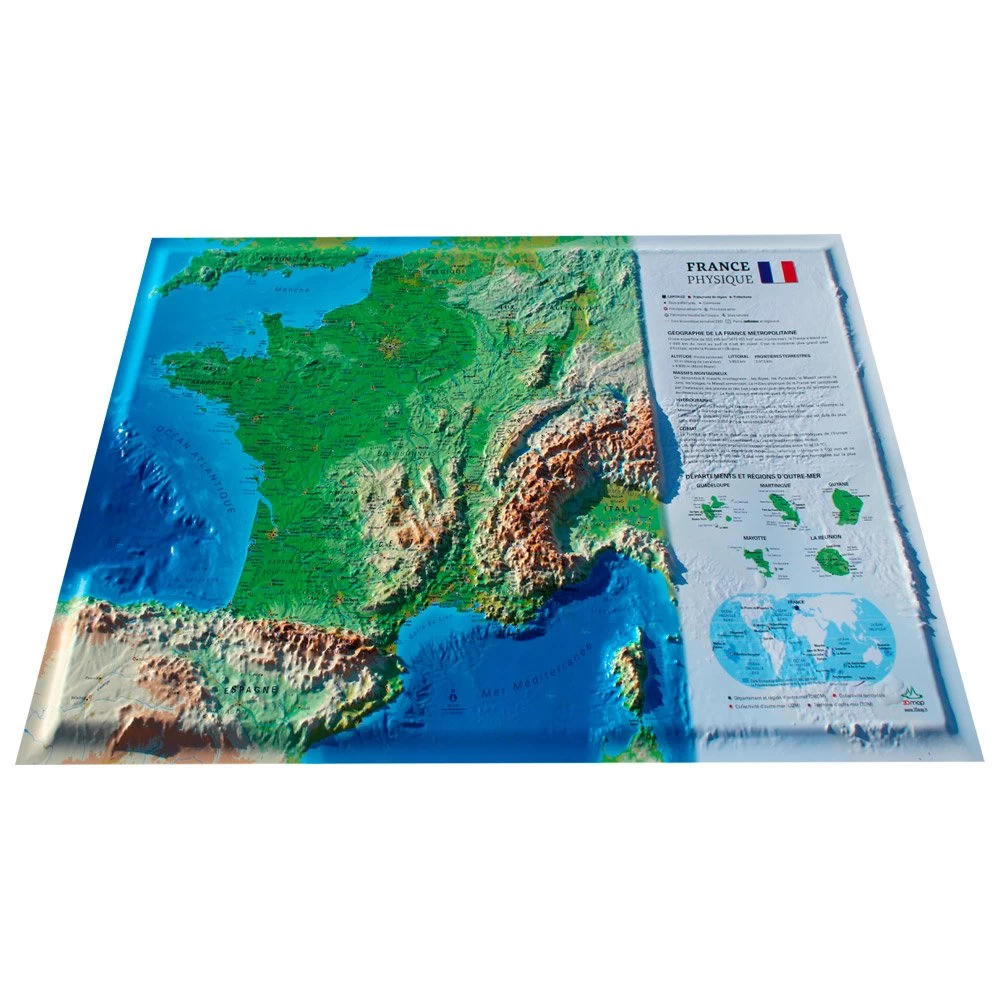 Carte 3D 3DMAP La France Physique 3 Carte 3D 3DMAP La France Physique