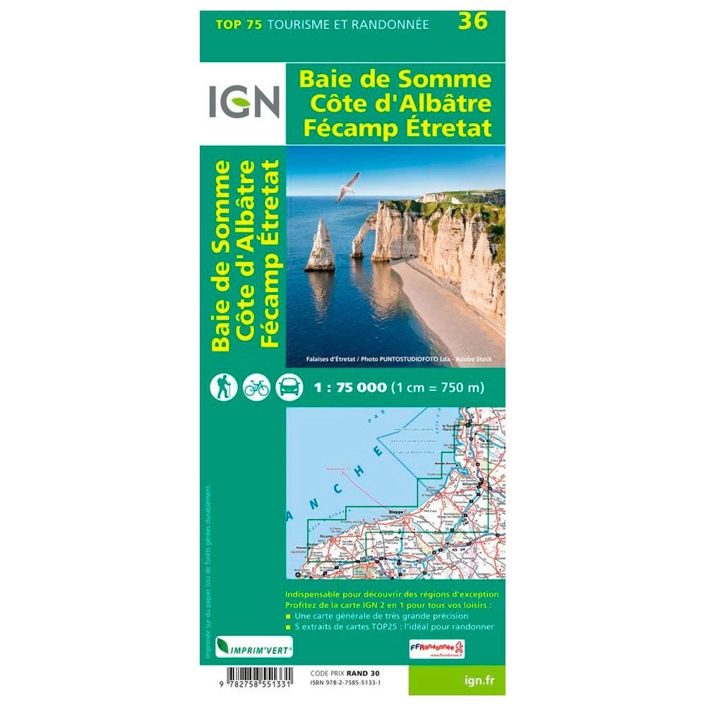 Carte IGN Baie De Somme Cote D'albatre Fecamp Etretat 4 Carte IGN Baie De Somme Cote D'albatre Fecamp Etretat – Image 2