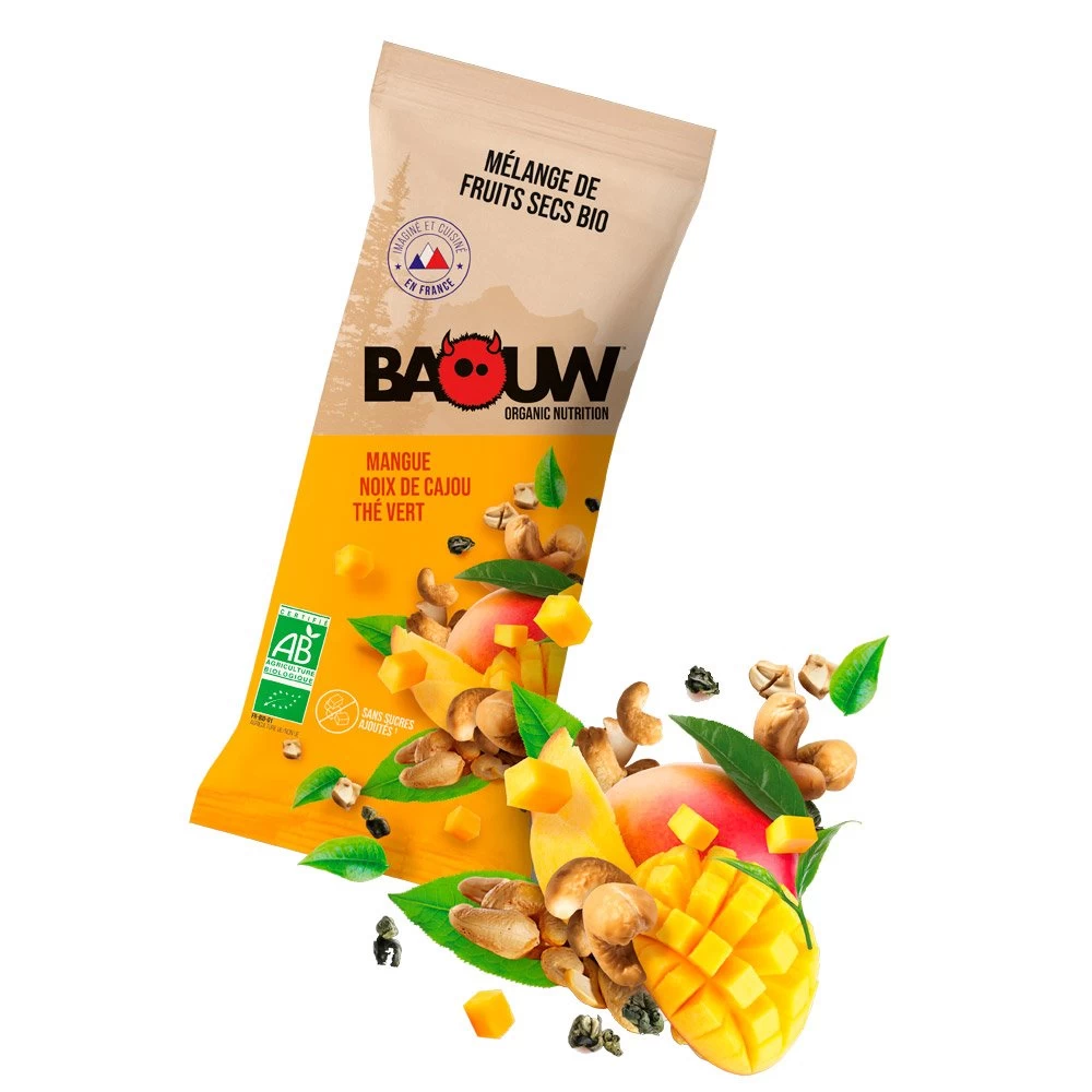 Barre Energétique Baouw Mélange Fruits Secs Bio Mangue - Noix De Cajou - Thé Vert 3 Barre Energétique Baouw Mélange Fruits Secs Bio Mangue - Noix De Cajou - Thé Vert