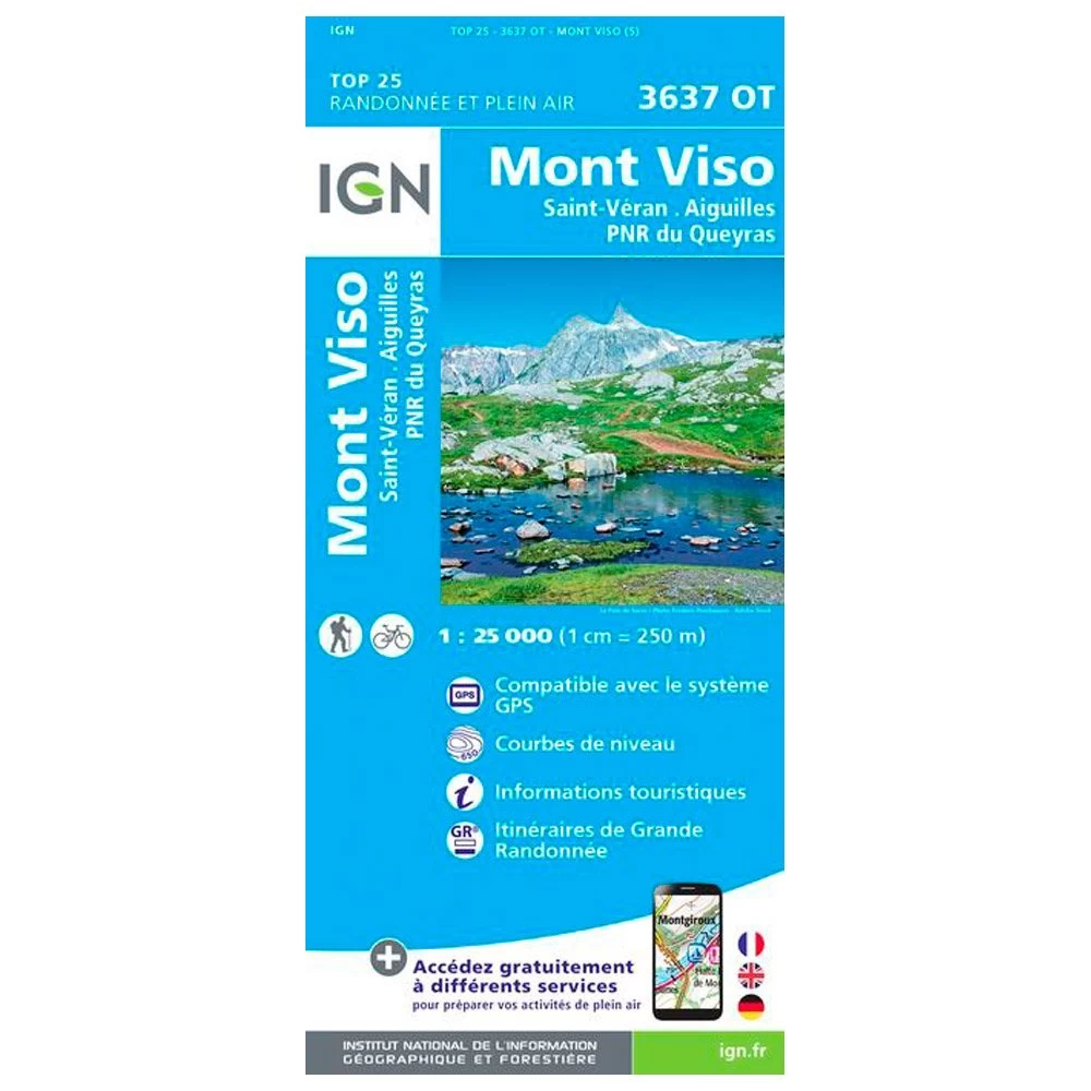 Carte IGN 3637OT Mont Viso, Saint-Véran, Aiguilles, PNR Du Queyras 3 Carte IGN 3637OT Mont Viso, Saint-Véran, Aiguilles, PNR Du Queyras