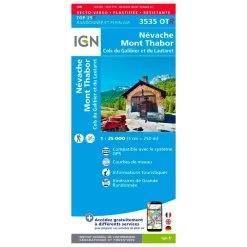 Carte IGN 3535OTR Névache, Mont Thabor, Cols Du Galibier Et Du Lautaret - Résistante
