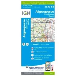 Carte IGN 2530SB Aigueperse, Châtel-Guyon, Manzat