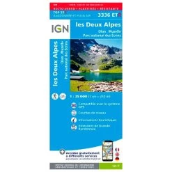 Carte IGN 3336ETR Les Deux Alpes, Olan, Muzelle, Parc National Des Ecrins - Résistante