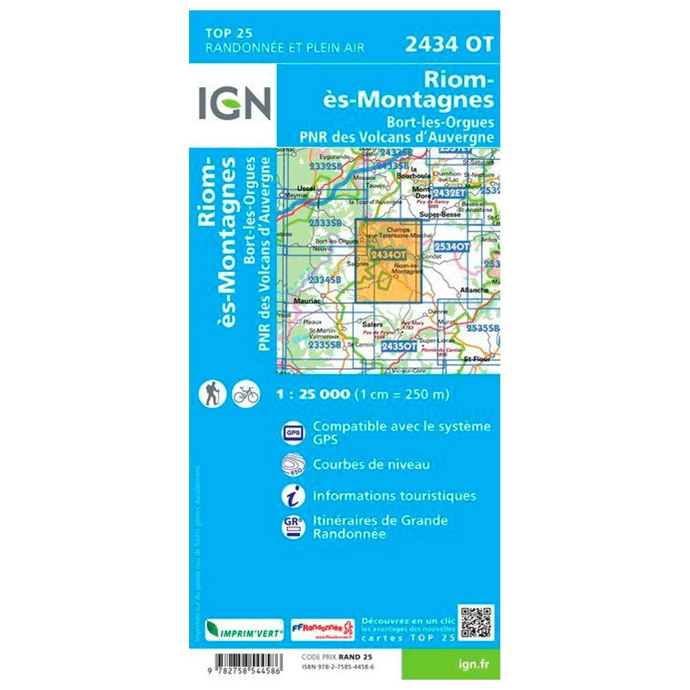 Carte IGN 2434OT Riom-ès-Montagnes, Bort-les-Orgues, PNR Des Volcans D'Auvergne 4 Carte IGN 2434OT Riom-ès-Montagnes, Bort-les-Orgues, PNR Des Volcans D'Auvergne – Image 2