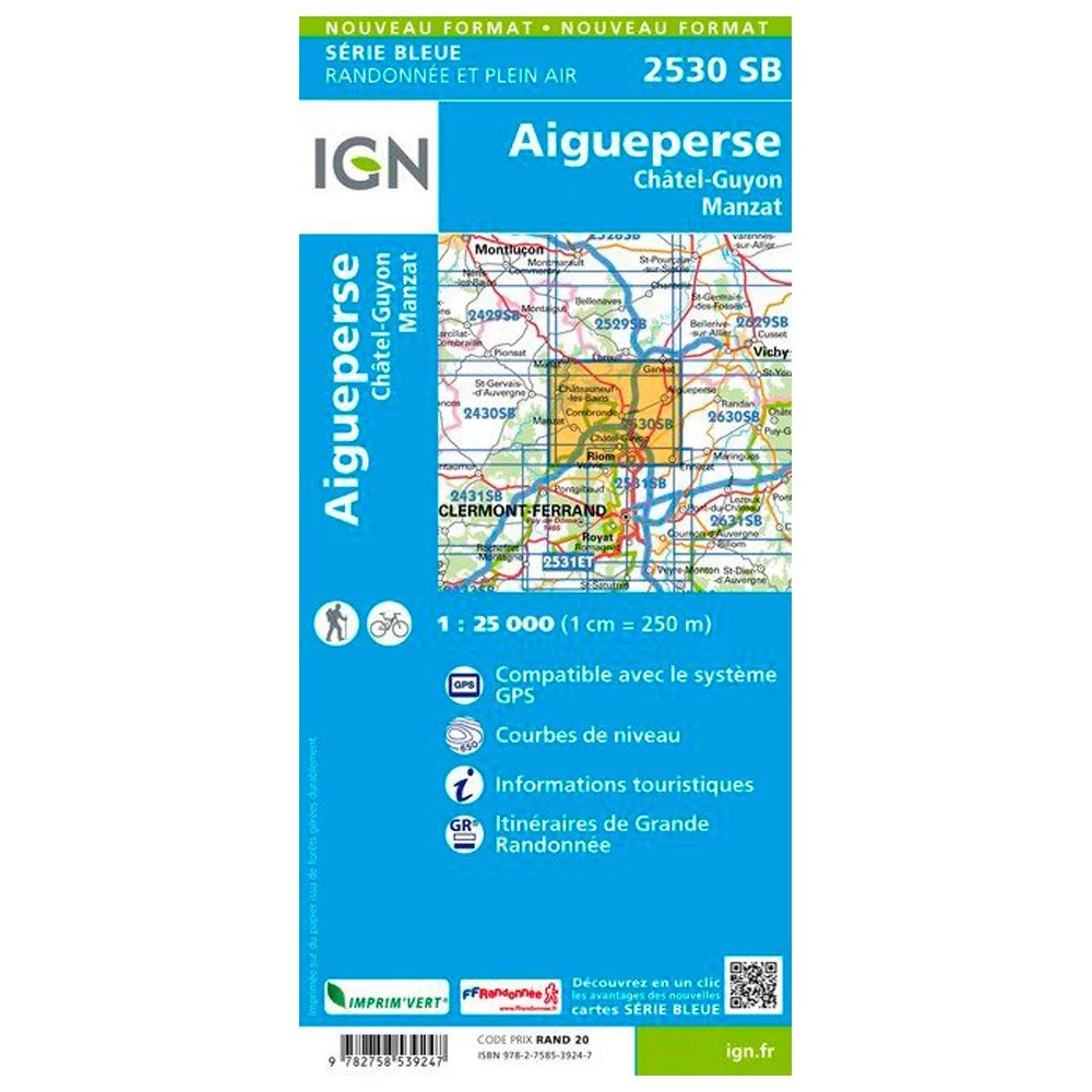 Carte IGN 2530SB Aigueperse, Châtel-Guyon, Manzat 4 Carte IGN 2530SB Aigueperse, Châtel-Guyon, Manzat – Image 2