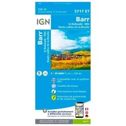 Carte IGN 3717ET Barr, Le Hohwald, Villé, Haute Vallée De La Bruche