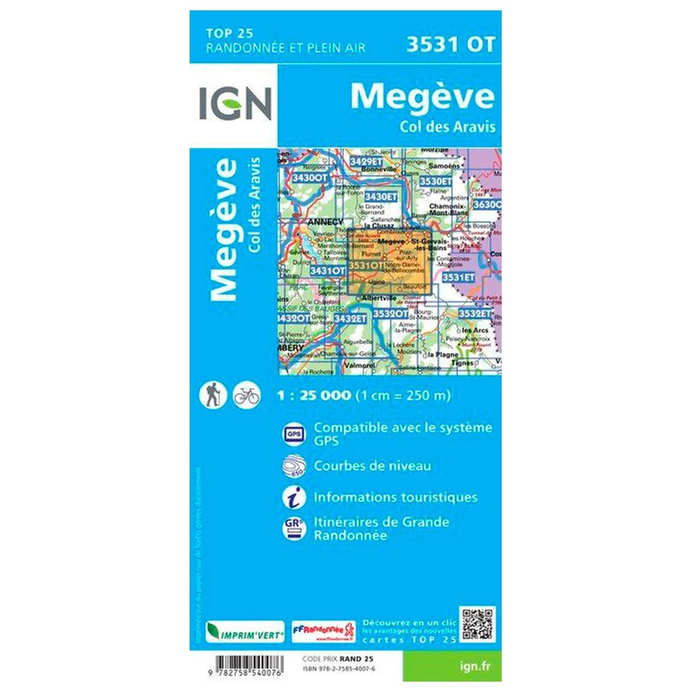 Carte IGN 3531OT Megève, Col Des Aravis 4 Carte IGN 3531OT Megève, Col Des Aravis – Image 2