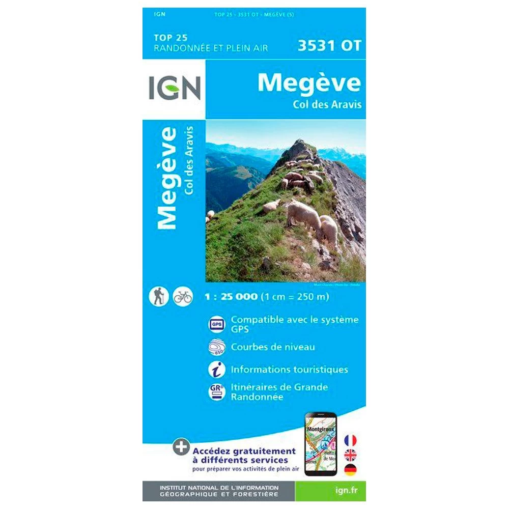 Carte IGN 3531OT Megève, Col Des Aravis 3 Carte IGN 3531OT Megève, Col Des Aravis